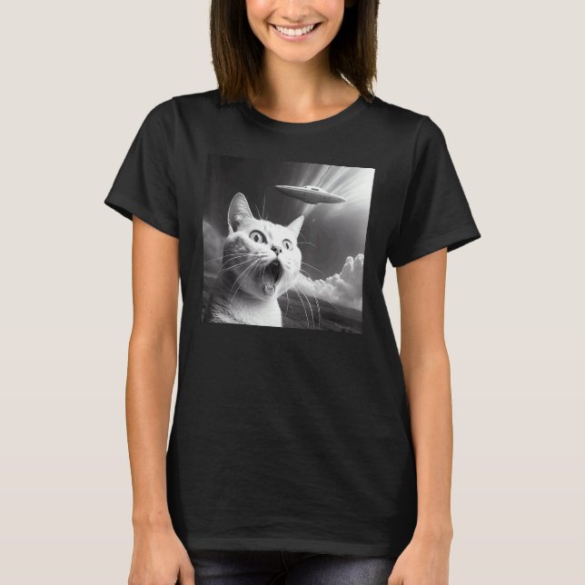 Camiseta Gato Alien UFO 1 (Frente)