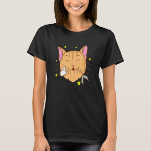 Camiseta Gato Ama Peixe E Comida