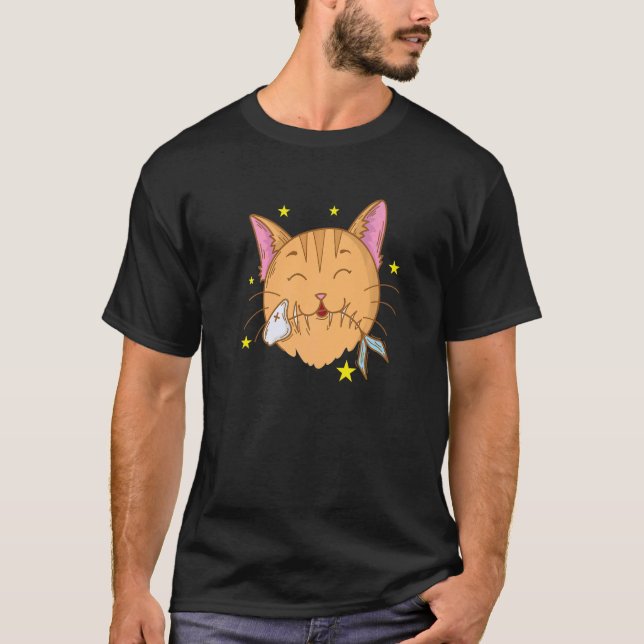 Camiseta Gato ama peixe e Comida (Frente)