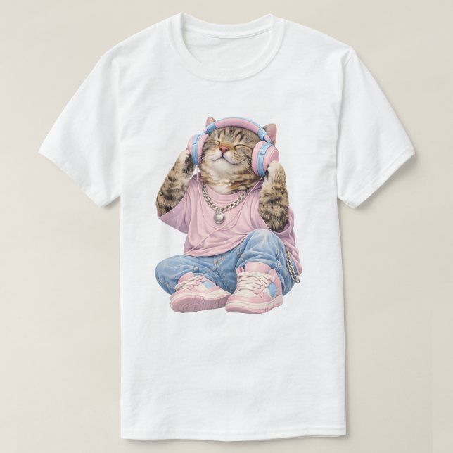 Camiseta Gato Amante da Música (Frente do Design)