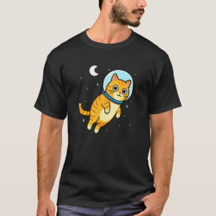 Camiseta Gato Amante de Animais Astronauta Espaço Lua Mãe P