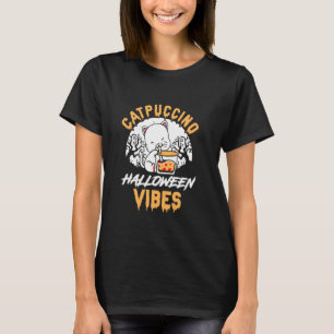Camiseta Gato Amante de Boba de Halloween Bebendo Boba Gati