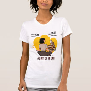 Camiseta Gato Amante de Livros Humor Intelectual Citação Ar