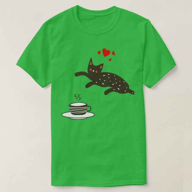 Camiseta Gato amante do chá (Frente do Design)