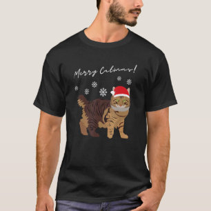 Camiseta Gato American Bobtail Feliz Natal Gatês Natalino G