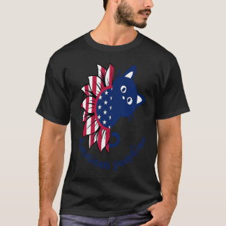 Camiseta Gato American Sunshine e Gato Girassol Bandeira do