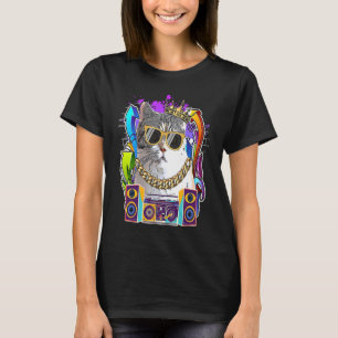 Camiseta Gato American Wirehair Hip Hop Música Rap dos Anos