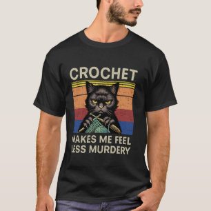 Camiseta Gato Amigurumi Mal-Humorado Retro Faz Com Que Eu M
