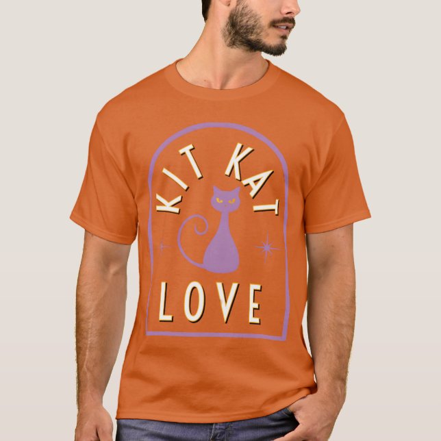 Camiseta Gato Amor Clássico vintage (Frente)