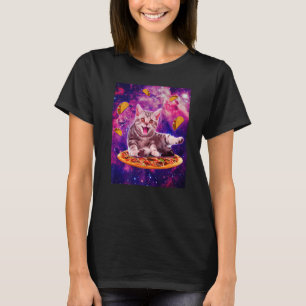 Camiseta Gato andando de Pizza na Galáxia Espacial Taco Gat