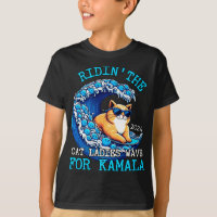 Gato Andando Mulher Azul Onda Para Kamala Harris P