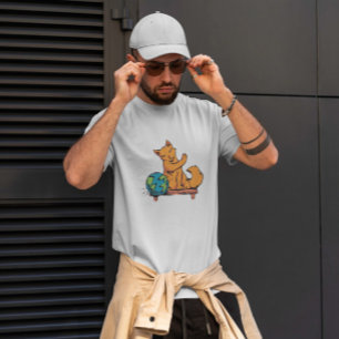 Camiseta Gato Animal Brincando Com O Planeta