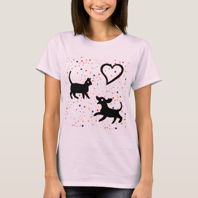 Camiseta gato, animal, cão (Frente)