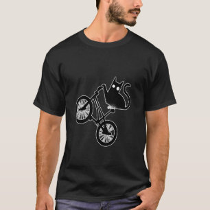 Camiseta Gato Animal de Estimação Silhueta de Ciclismo Bici