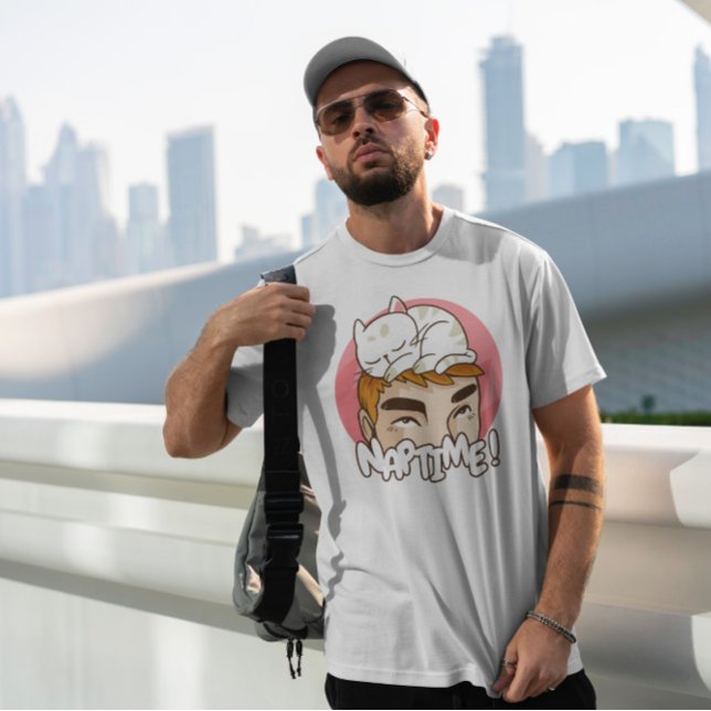 Camiseta Gato Animal Dormindo No Homem (Criador carregado)