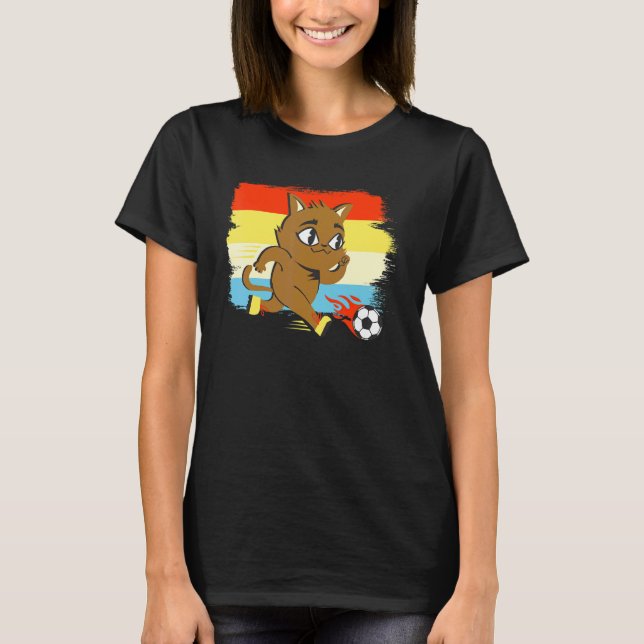 Camiseta Gato Animal Jogando Futebol (Frente)