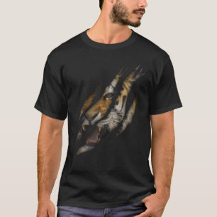 Camiseta Gato Animal Safari Selvagem, Gato de Tigre Irritad