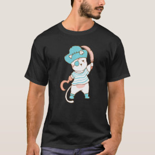 Camiseta Gato Animal Vestindo Festa de aniversário Pirata