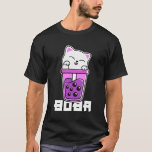 Camiseta Gato Animo Bubble Tea Boba Neko Kawaii N