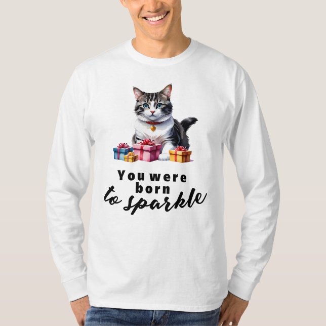 Camiseta Gato Aniversário Desejo para Gatos Amantes (Frente)