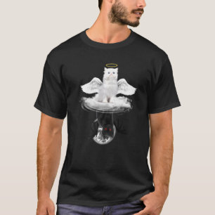 Camiseta Gato Anjo E Gatos Gatinhos De Gato Diabo