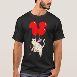 Camiseta Gato Anjo Fofo 15º Aniversário Festa de Balão
