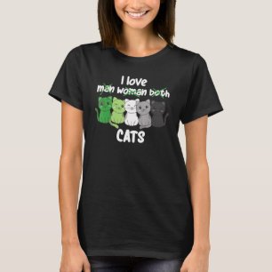 Camiseta Gato Anromântico de Orgulho de Bandeiras LGBTQ Gat