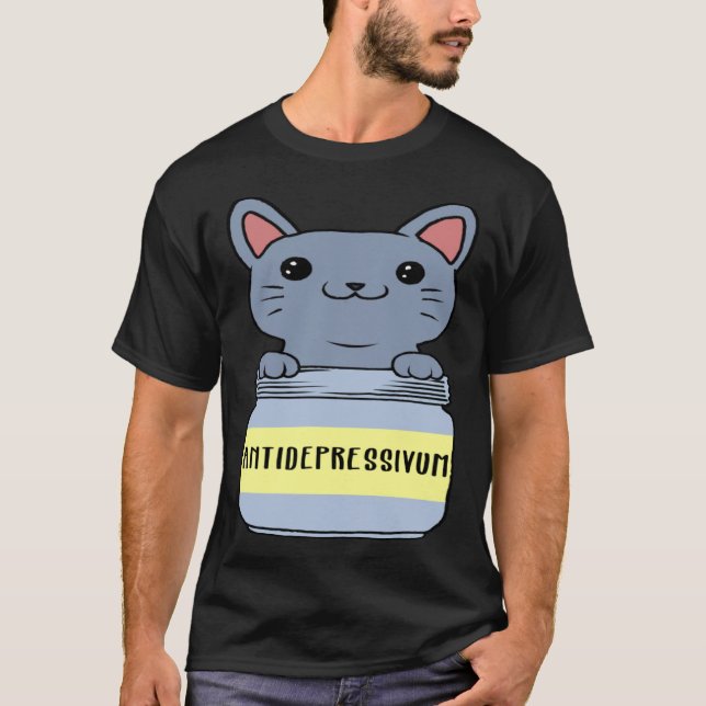Camiseta Gato Antidepressivo Ca (Frente)
