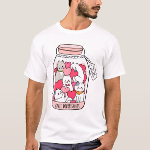 Camiseta Gato Antidepressivo Engraçado Presente no Gato