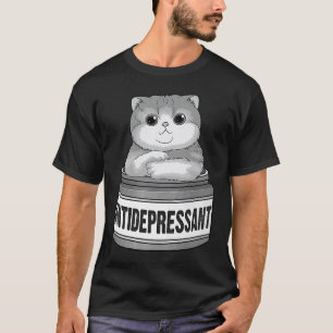 Camiseta Gato Antidepressivo Para Homens Mulheres Gato Leg