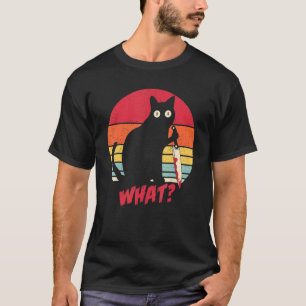 Camiseta Gato Antigo O Que Gato Preto Assassino Com Faca