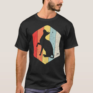 Camiseta Gato Antigo Silhueta de Gatinho Fofo Gato dos Anos