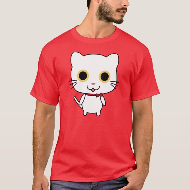 Camiseta Gato Antropomórfico Branco (Frente)