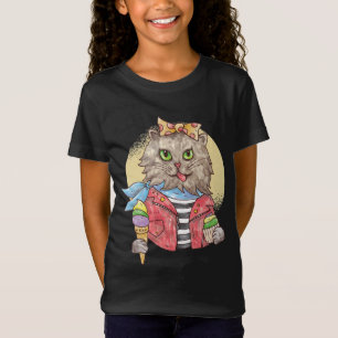 Camiseta Gato ao Estilo Rockabilly