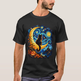 Camiseta Gato ao Luar na Noite Giratória