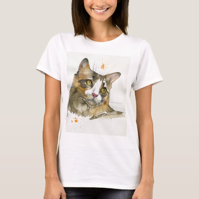 Camiseta Gato Aquarela (Frente)