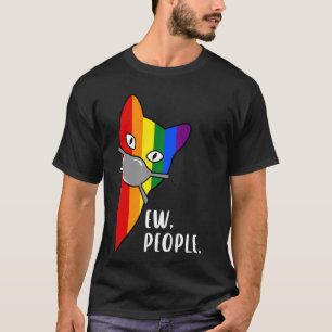 Camiseta Gato Arco-Íris com Máscara Pessoas Eca Engraçado O