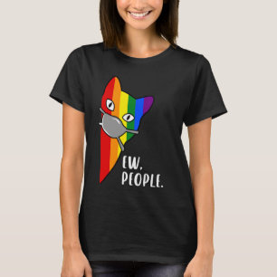 Camiseta Gato Arco-Íris com Máscara Pessoas Ew Engraçadas O