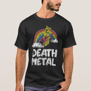 Camiseta Gato Arco-Íris de Death Metal Fã de Heavy Metal Ro