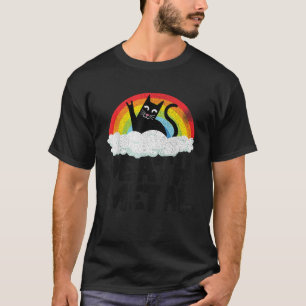 Camiseta Gato Arco-Íris Fortes Bandas De Metal Gótico Morte