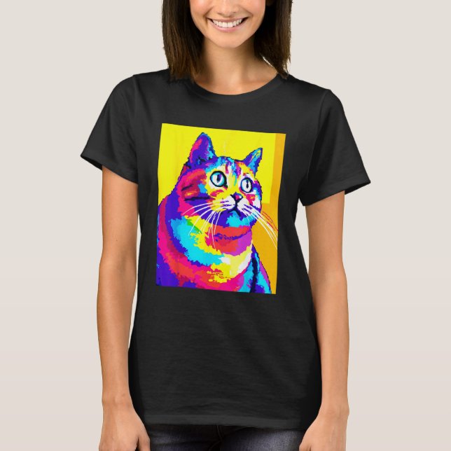Camiseta Gato Arco-Íris Gordo (Frente)