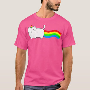 Camiseta Gato arco-íris mais um unicórnio