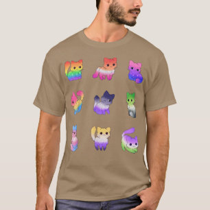 Camiseta Gato Arco-Íris Orgulho gay Cinto Animais Pet Amant