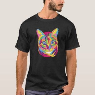 Camiseta Gato arco-íris para donos de gatos em cores brilha