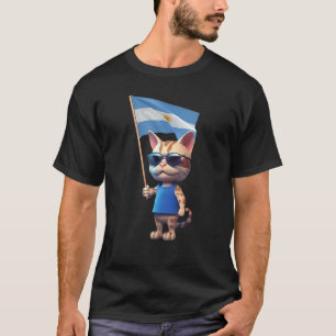 Camiseta Gato Argentina Bandeira América do Sul Buenos Aire