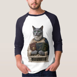 Camiseta Gato Aristóteles Azul Russo