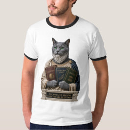 Camiseta Gato Aristóteles Azul Russo