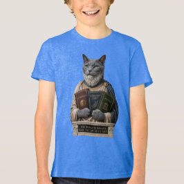 Camiseta Gato Aristóteles Azul Russo