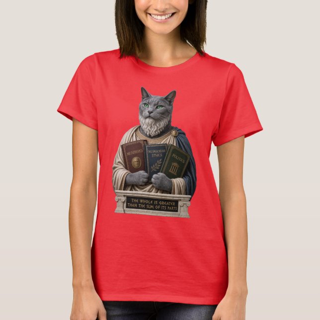 Camiseta Gato Aristóteles Azul Russo (Frente)