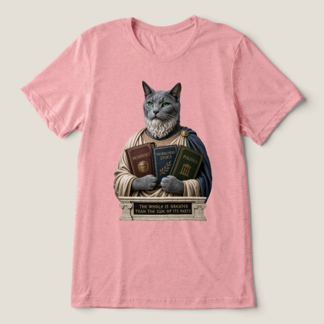Camiseta Gato Aristóteles Azul Russo (Design frontal)